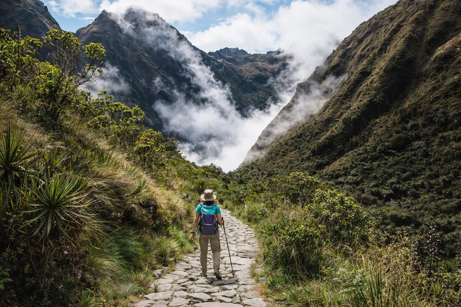 Trekkers en el Camino Inca